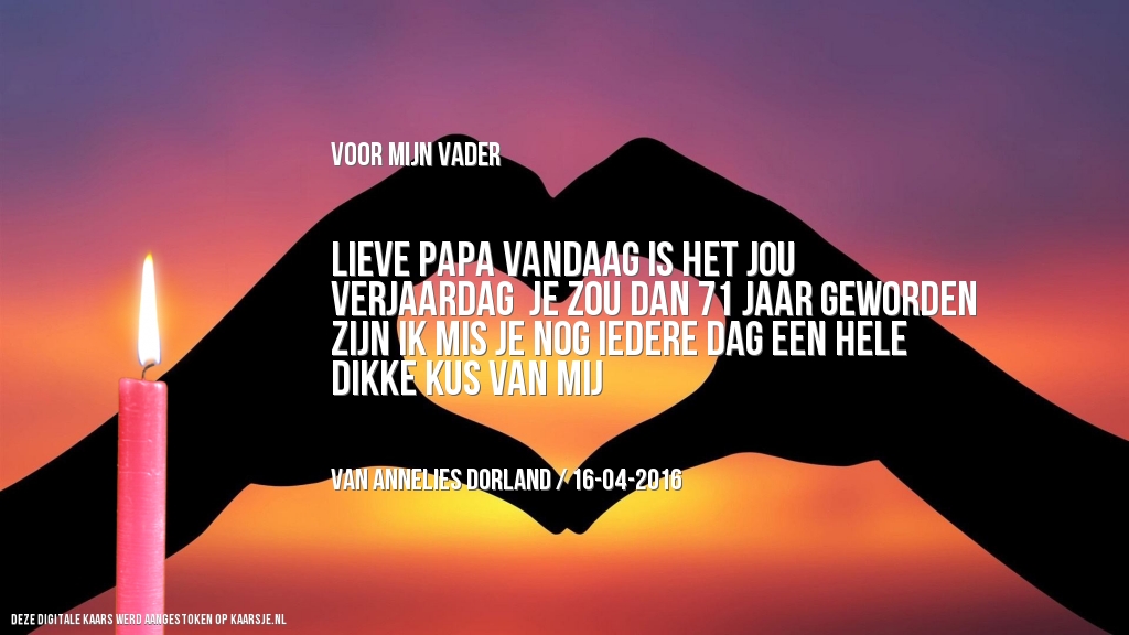 Een kaarsje voor Mijn vader