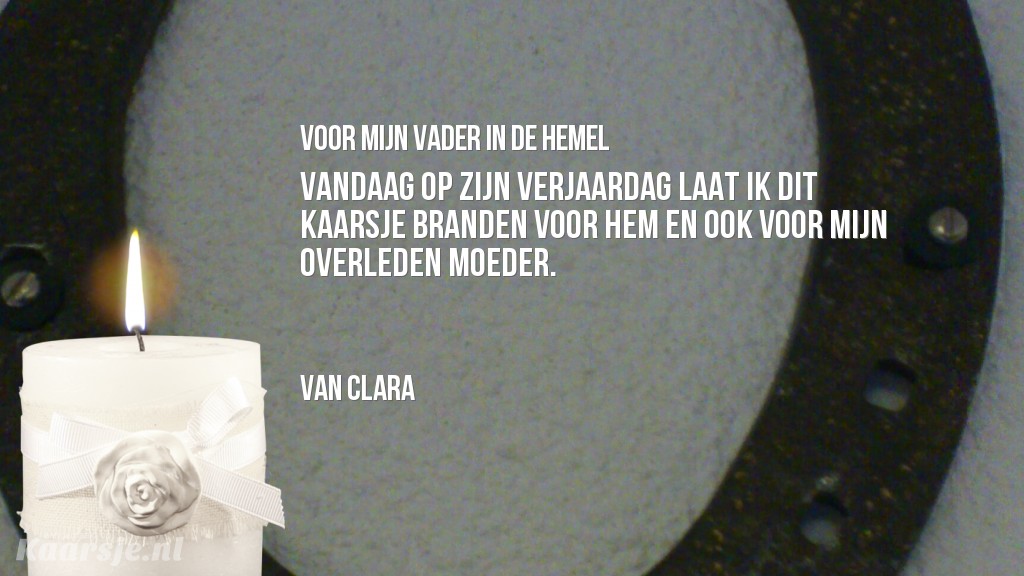 Hedendaags Kaarsje.nl - Een kaarsje voor Mijn vader in de hemel YU-08
